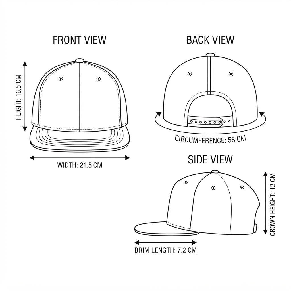 Snapback tabela de medidas
